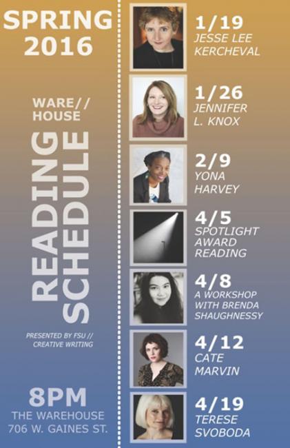 Poster for Spring 2016 Reading Series